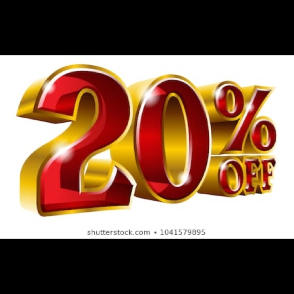 20% off everything. Must sell!